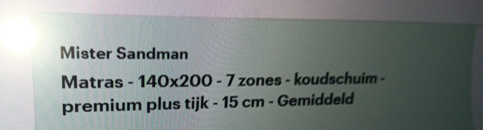 Mister Sandman Matras 140x200 koudschuim, Huis en Inrichting, Slaapkamer | Matrassen en Bedbodems, Ophalen, Gebruikt, Tweepersoons