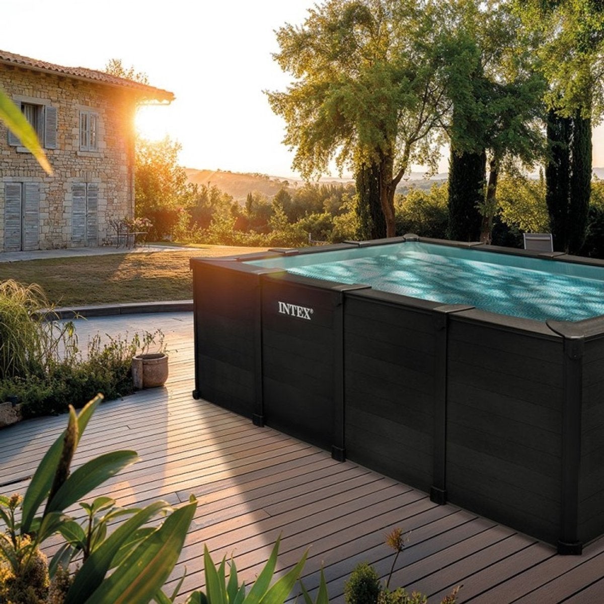 intex graphite 400x300x124, Ophalen, Gebruikt, 200 tot 300 cm, 80 tot 120 cm