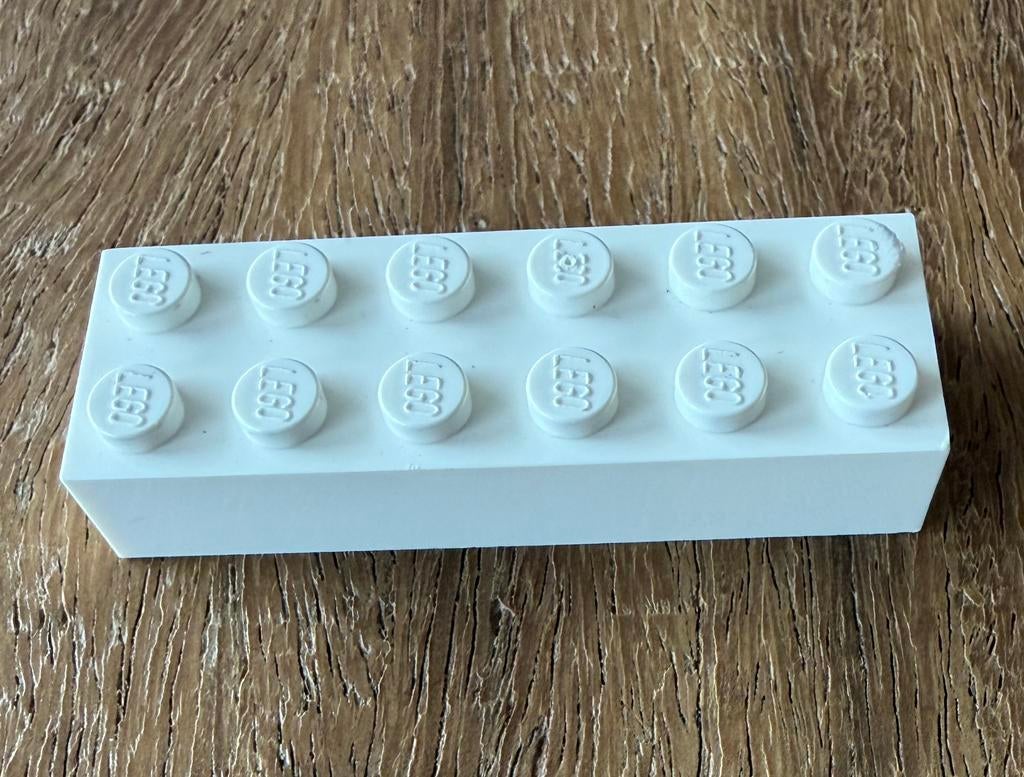 LEGO - Steen wit 2 x 6, Ophalen of Verzenden, Gebruikt, Bakvorm