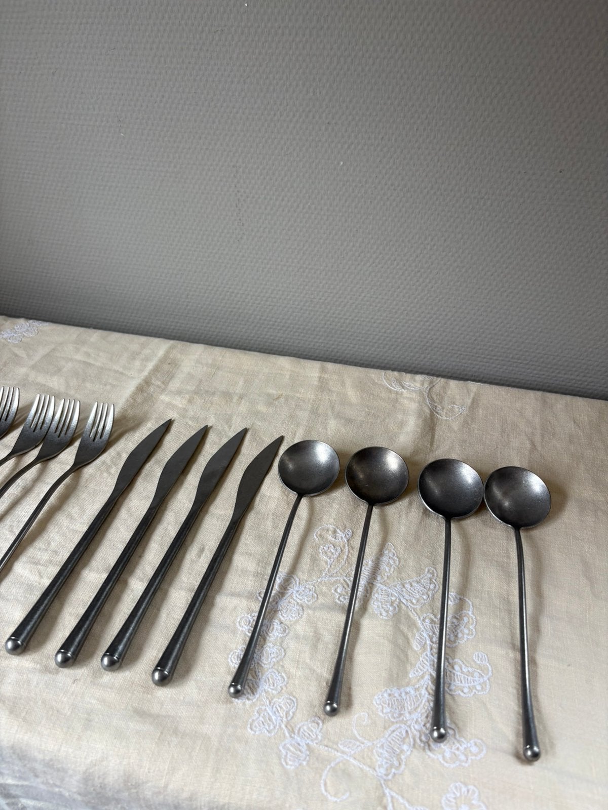 Japans roestvrijstalen 4-persoons bestek diner couvert, Bestekset, Ophalen of Verzenden, Zo goed als nieuw, Rvs of Chroom