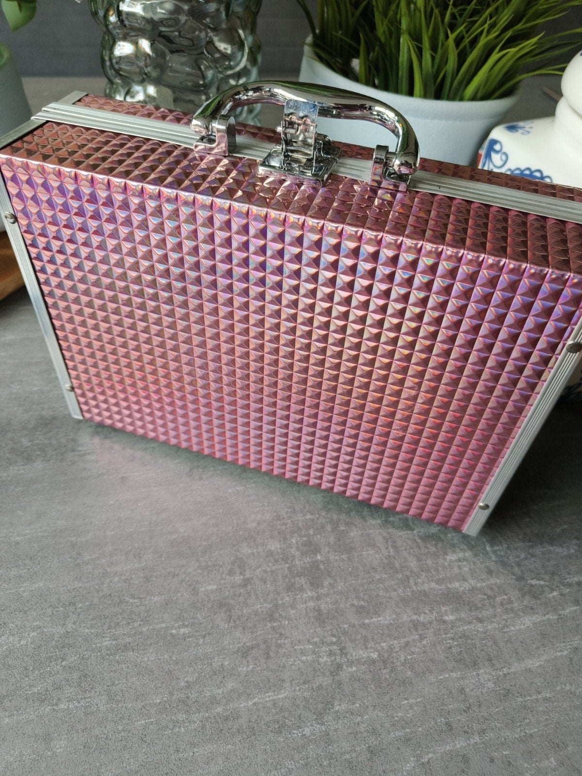 Roze glitter koffertje voor make up of andere spulletjes, Ophalen of Verzenden