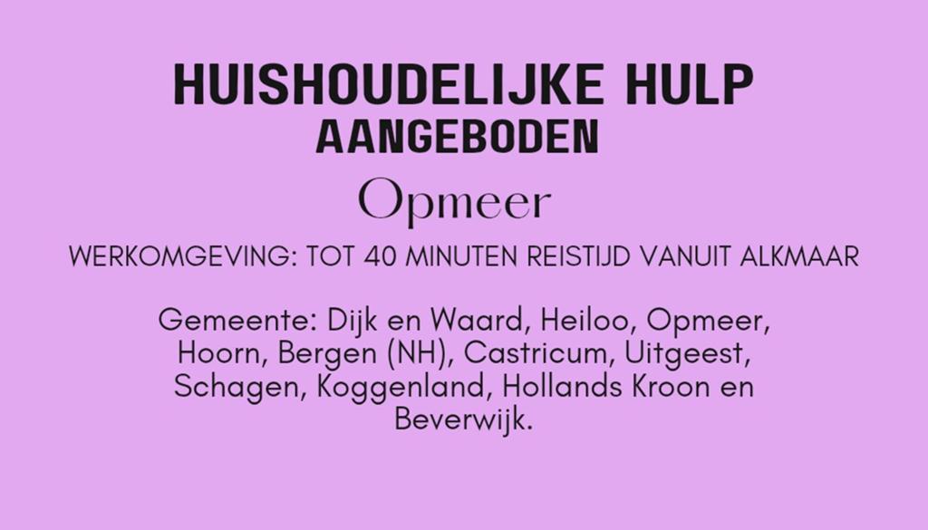 AANGEBODEN: Betrouwbare huishoudelijke hulp / schoonmaakster, Starter, Overige vormen