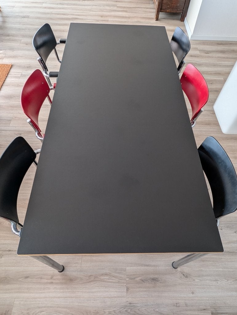 Thonet stoelen S 43 F & Artifort eettafel, Huis en Inrichting, Ophalen, Gebruikt, Zwart, Design