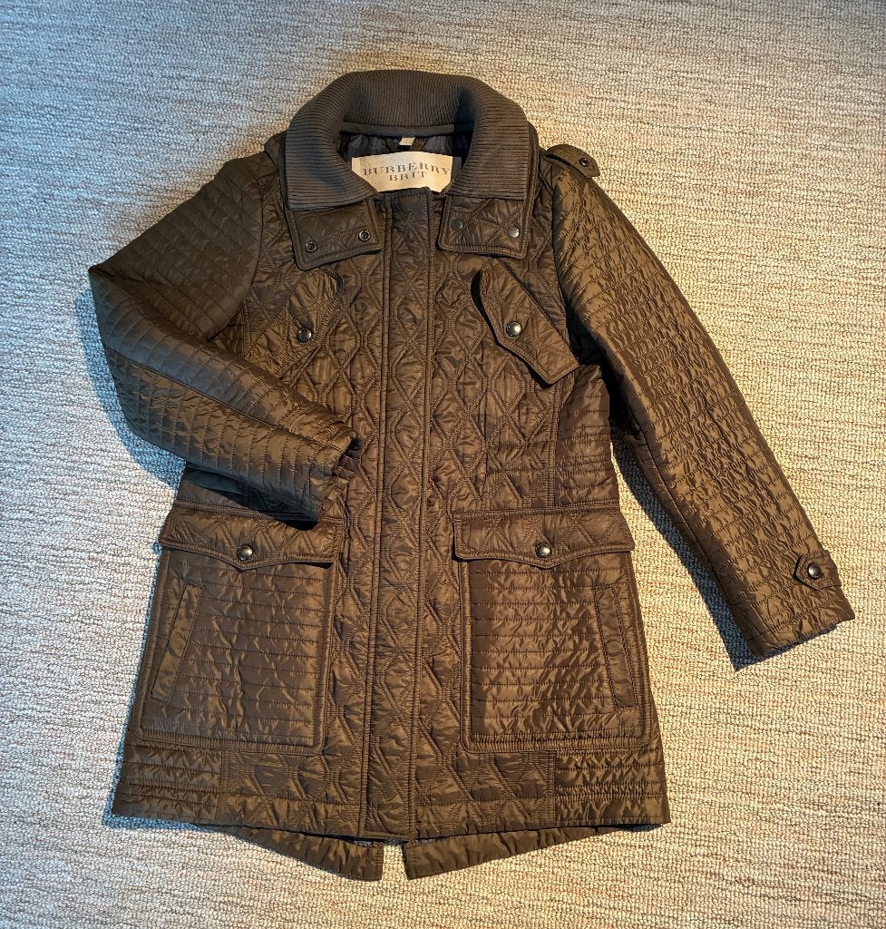 Burberry Brit ‘Bosdale’ Jas / Parka - Olijfgroen - Maat L, Maat 38/40 (M), Ophalen of Verzenden, Zo goed als nieuw, Burberry
