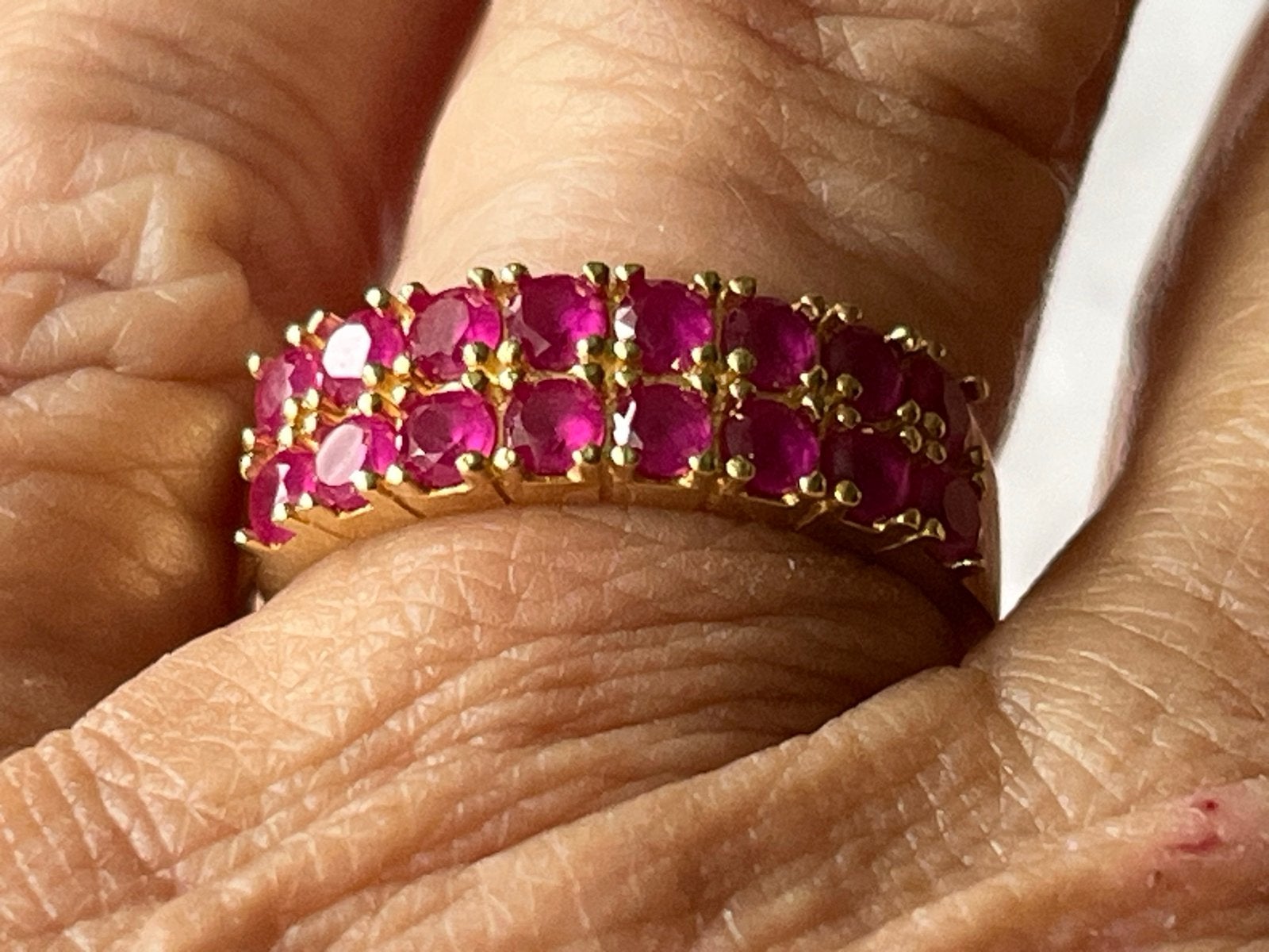 Gouden ring met natuurlijke Robijn, 14 CT, maat 18, 18 tot 19, Verzenden, Zo goed als nieuw, Met edelsteen