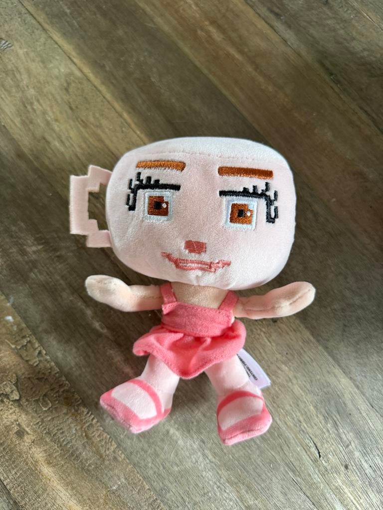 Minecraft Ballerina Knuffel - Roze Danseres Pluche, Ophalen of Verzenden, Zo goed als nieuw
