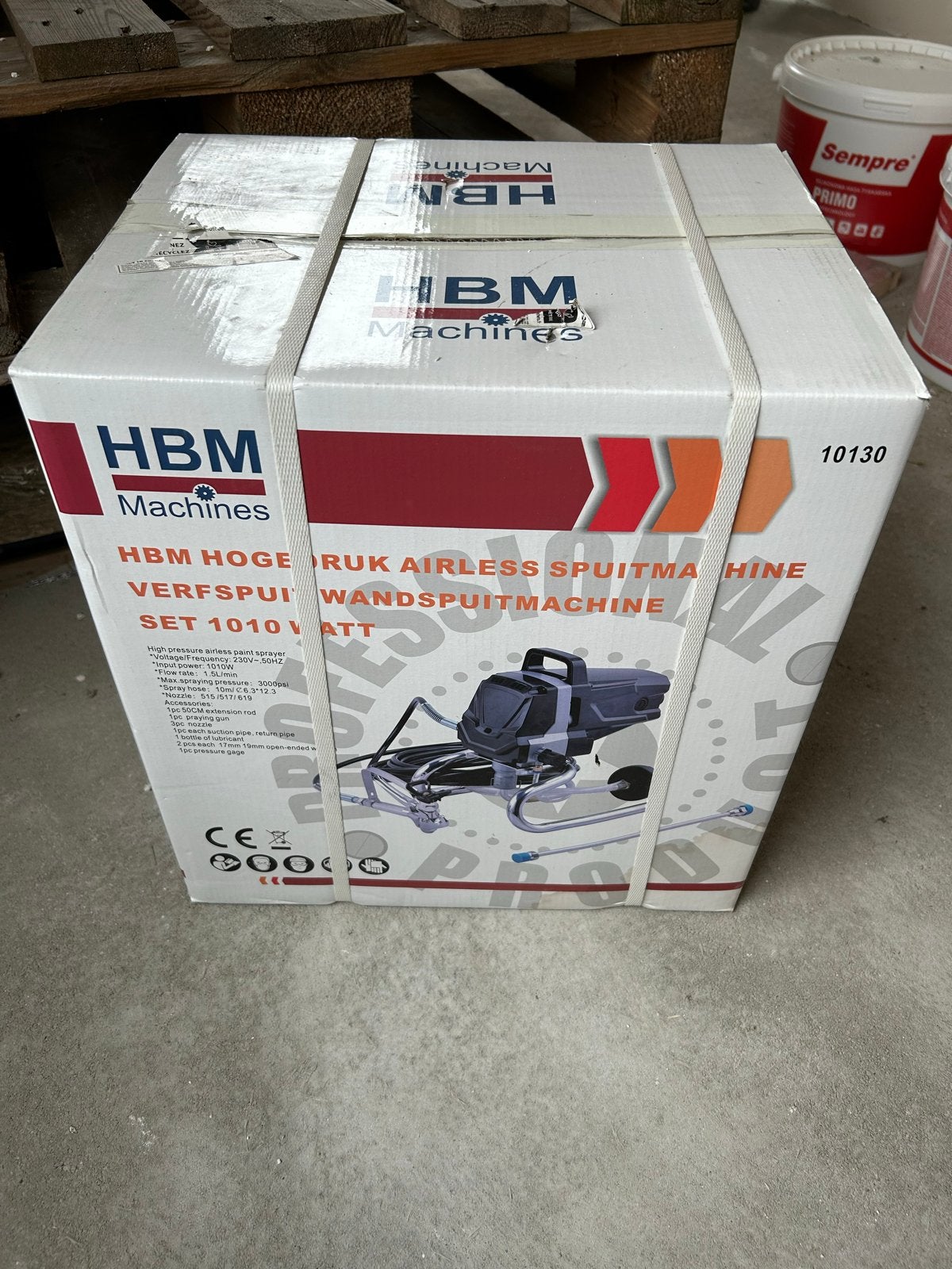 HBM Hogedruk Airless Verfspuitmachine - Nieuw in doos, Ophalen of Verzenden, Nieuw, Verfspuit of Verfpomp