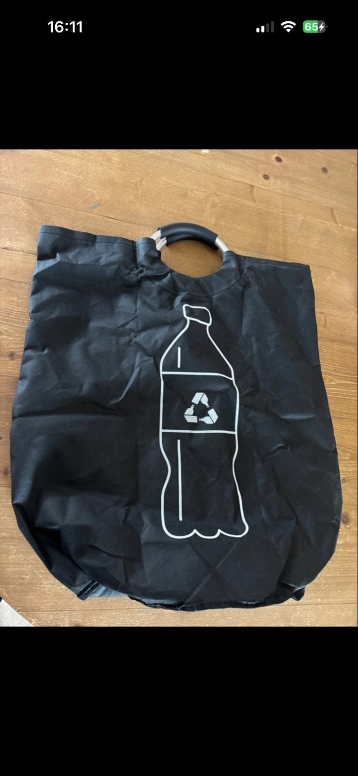 Handige tas voor statiegeld flessen - Zwart, Ophalen, Nieuw, Zwart, Textiel