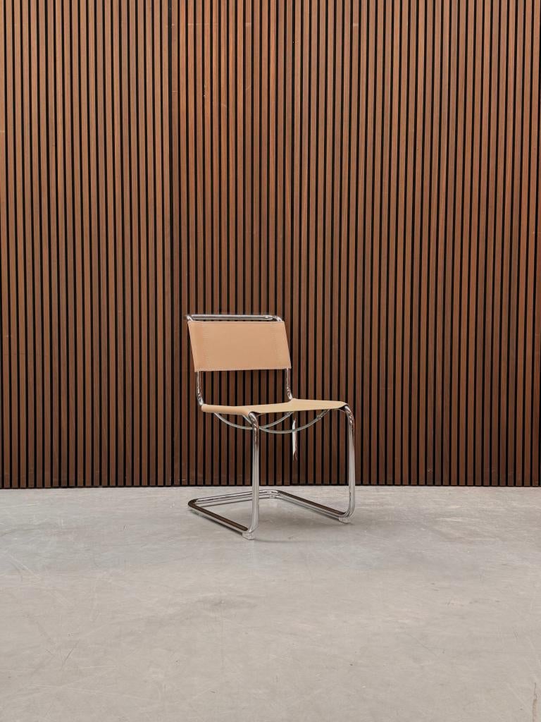 Thonet S33 stoel kernleder beige, Antiek en Kunst, Ophalen of Verzenden