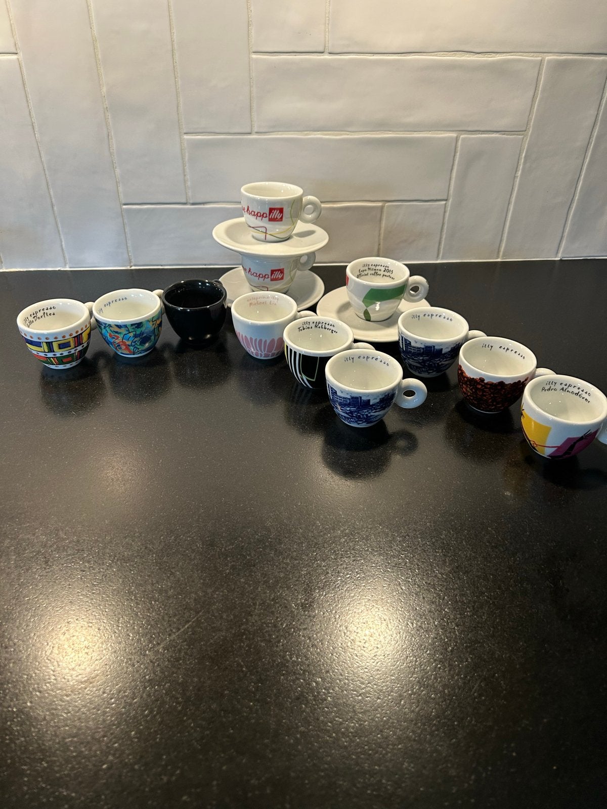 Illy Espresso kop en schotel set - 12 stuks, Ophalen, Zo goed als nieuw, Illy, Kop(pen) en/of Schotel(s)