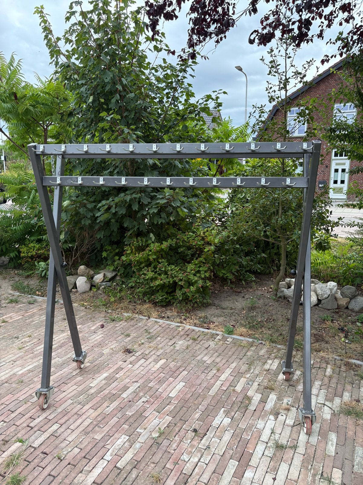 Grote kapstok met 88 haken voor horeca/evenementen, Ophalen, Gebruikt, Metaal, Staande kapstok