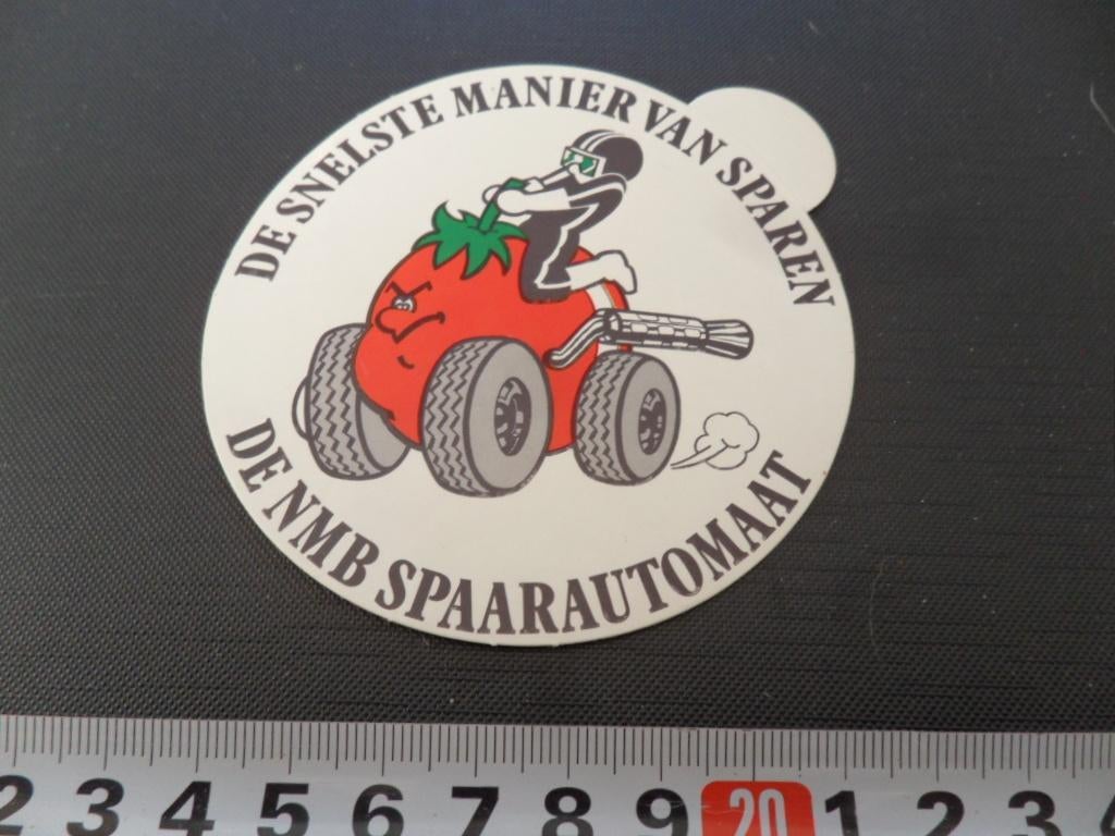 sticker de snelste manier van sparen de nmb spaarautomaat, Verzamelen, Ophalen, Zo goed als nieuw
