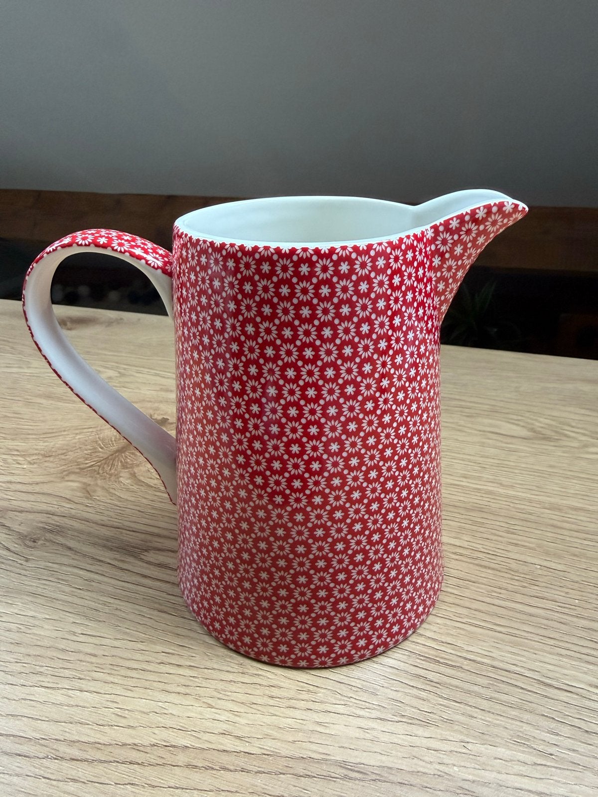 GreenGate Kan Rood met Witte Bloemetjes, Huis en Inrichting, Kan, Overige merken, Keramiek, Landelijk/Boerenbont
