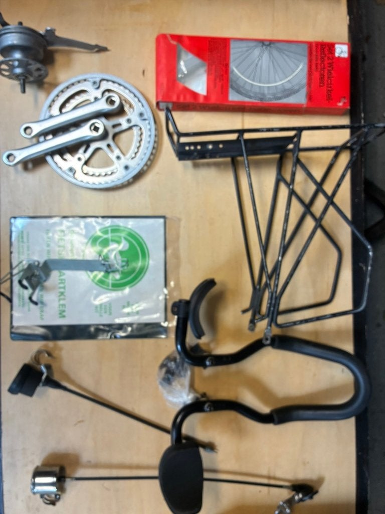retro onderdelen o.a. tijdritstuur, Fietsen en Brommers, Overige merken, Gebruikt, Verzenden, Overige materialen