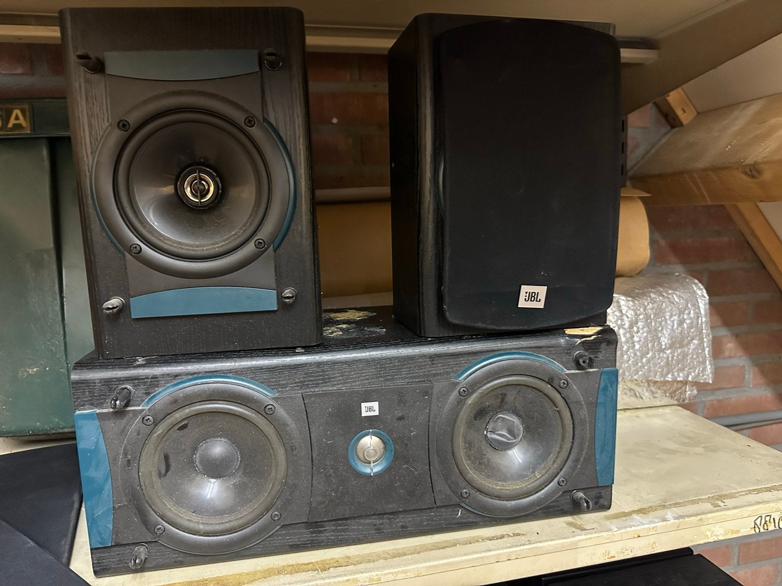 JBL LX 1 Center Speaker en 2 JBL Satelliet Speakers, Ophalen, Gebruikt, JBL, Geschikt voor surround/home cinema