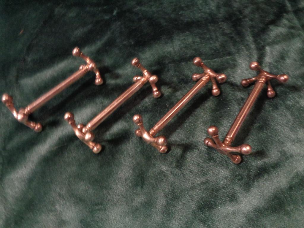 4 verzilverde messen leggers Gewicht 18 gram per stuk, Antiek en Kunst, Ophalen of Verzenden