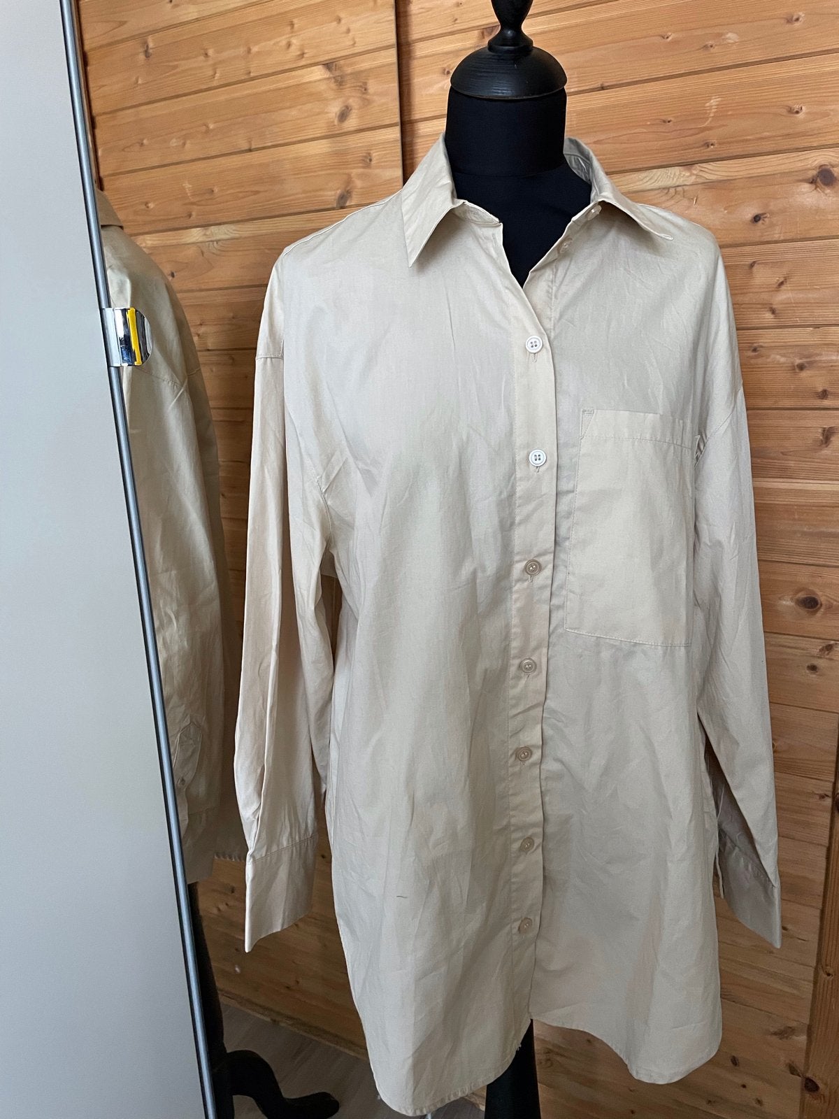 H&M Divided Oversized Blouse Beige Maat XS nieuw, Ophalen of Verzenden, Nieuw, Maat 36 (S), Beige