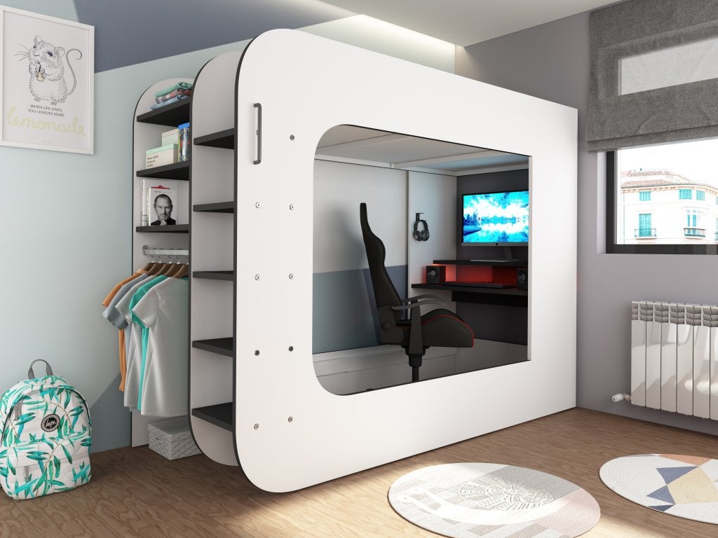 Mspace hoogslaper - 90x200 - Wit/antraciet, Niet ingevuld, Niet ingevuld, Niet ingevuld