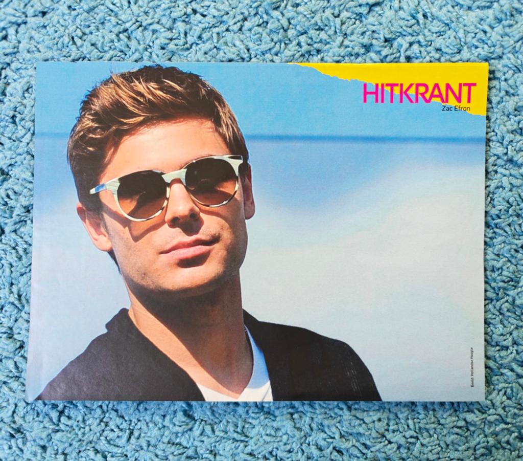 Zac Efron poster hitkrant, A4 of kleiner, Rechthoekig Liggend, Nieuw, Ophalen of Verzenden