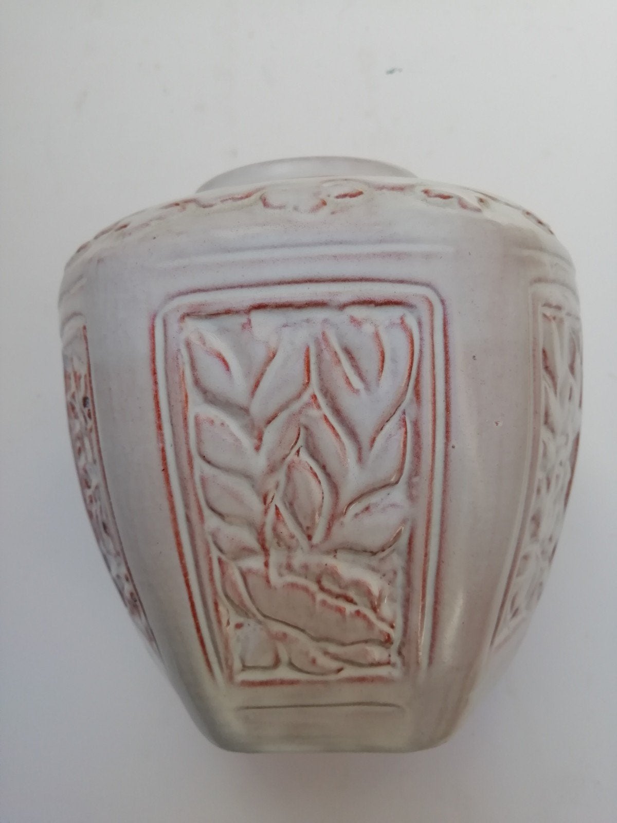 Mobach Vaas / Gemberpot met Reliëfpatroon - Gemerkt 090, Antiek en Kunst, Ophalen of Verzenden