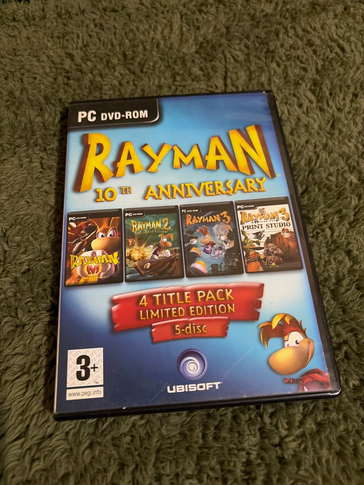Rayman 10th Anniversary 4-game pack (PC DVD-ROM), Spelcomputers en Games, Games | Pc, Gebruikt, Platform, 1 speler, Vanaf 3 jaar