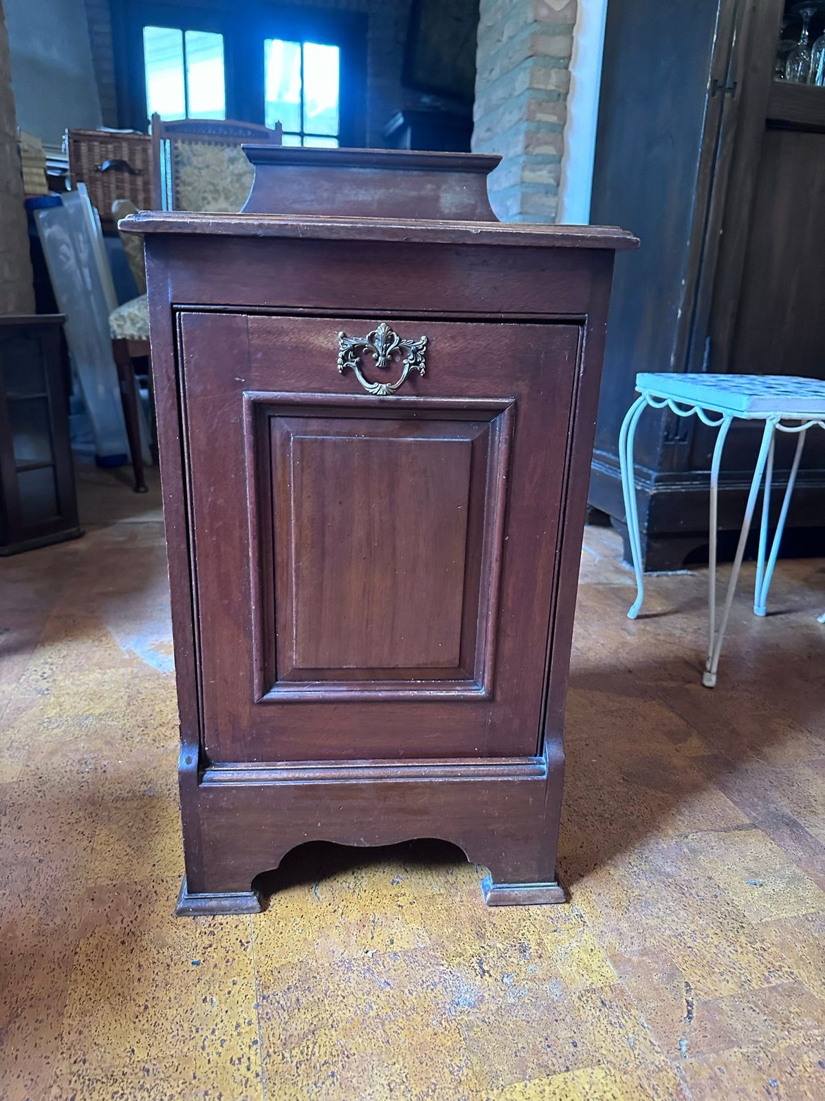 Antieke kolenkit / kolenbak van hout met metalen binnenbak, Antiek en Kunst, Antiek | Woonaccessoires, Ophalen