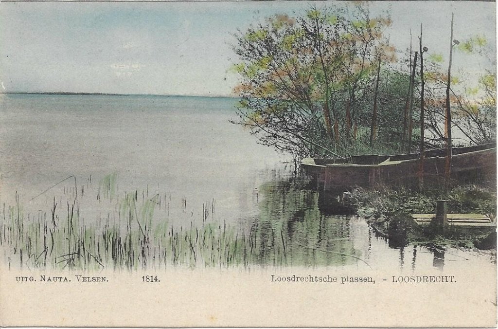 Loosdrecht (N.H.) Loosdrechtsche plassen. Uitg. Nauta 1814, Ophalen of Verzenden, Voor 1920, Ongelopen, Noord-Holland