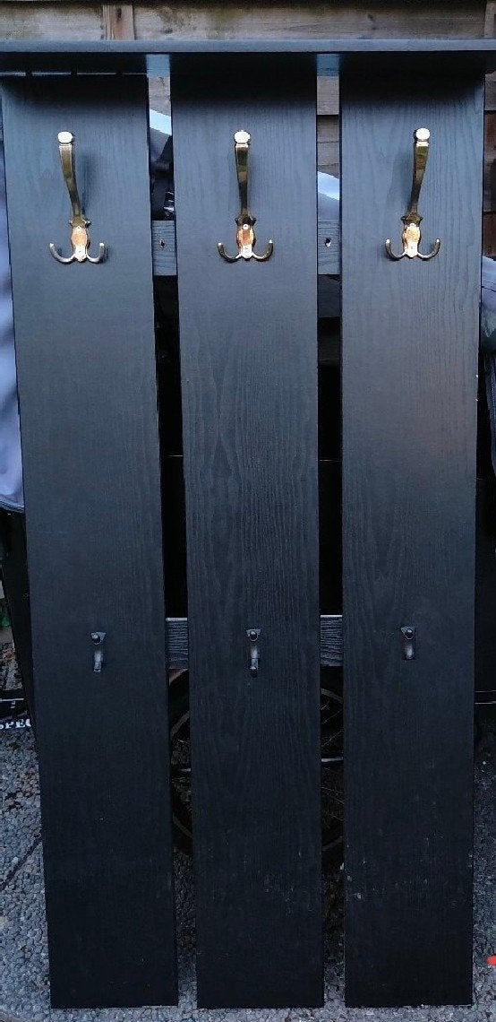 Zwarte wandkapstok met 3 haken, Wandkapstok, Gebruikt, 100 tot 150 cm, Ophalen of Verzenden