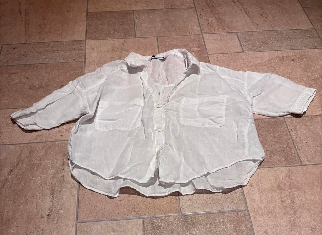 Zara wit linnen bloes maat m, Maat 38/40 (M), J, Wit, Ophalen of Verzenden