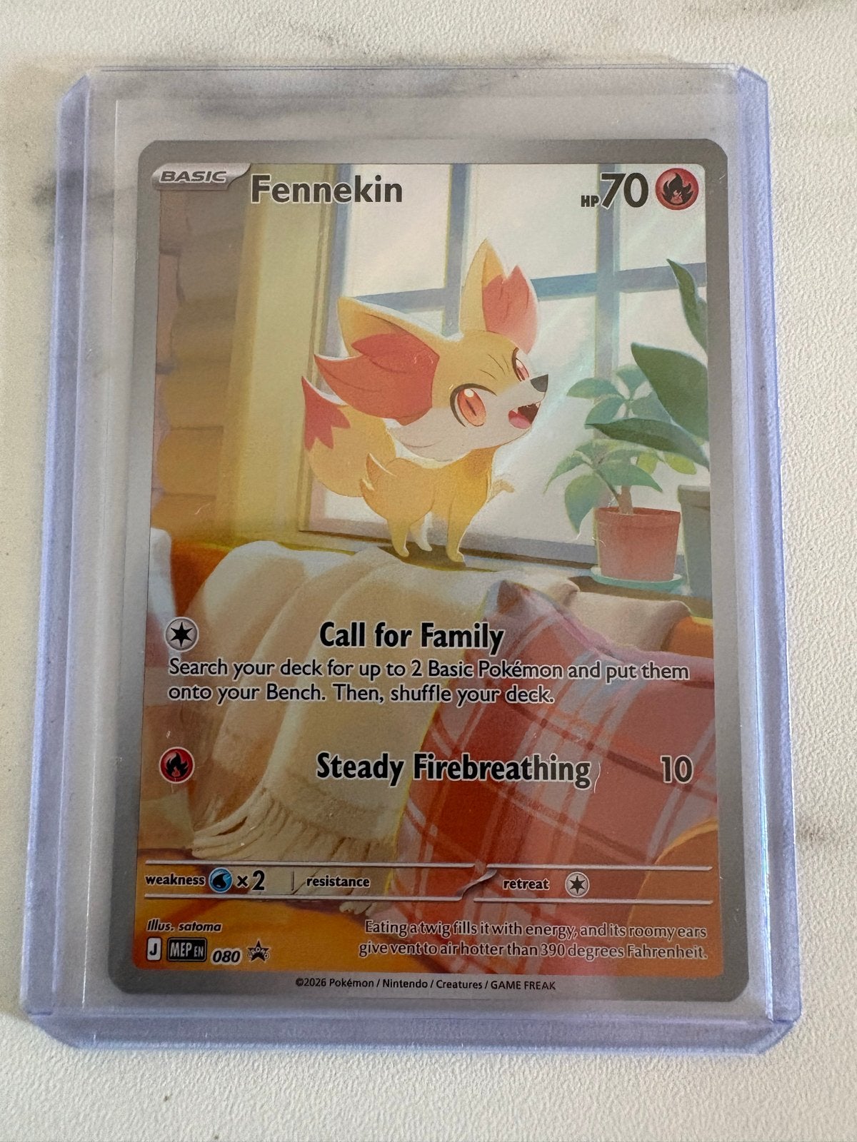 Fennekin 080 Promo Kaart - Pokémon TCG, Ophalen of Verzenden, Zo goed als nieuw, Losse kaart