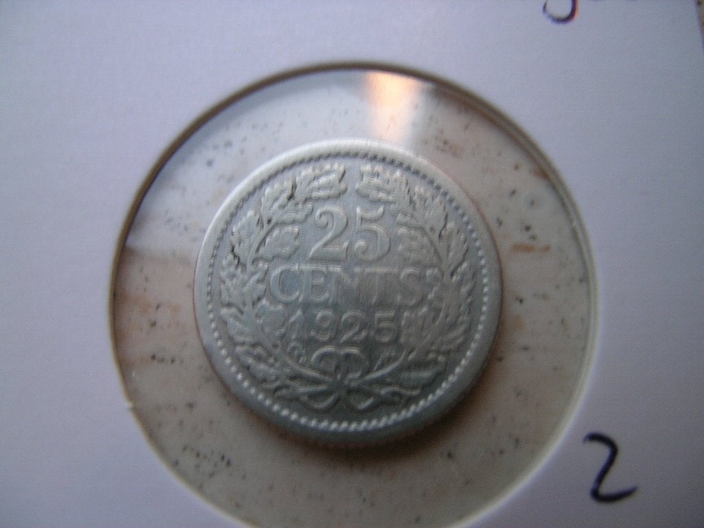 Kwartje 1925, Postzegels en Munten, Munten | Nederland, Ophalen of Verzenden, Koningin Wilhelmina, 25 cent, Losse munt