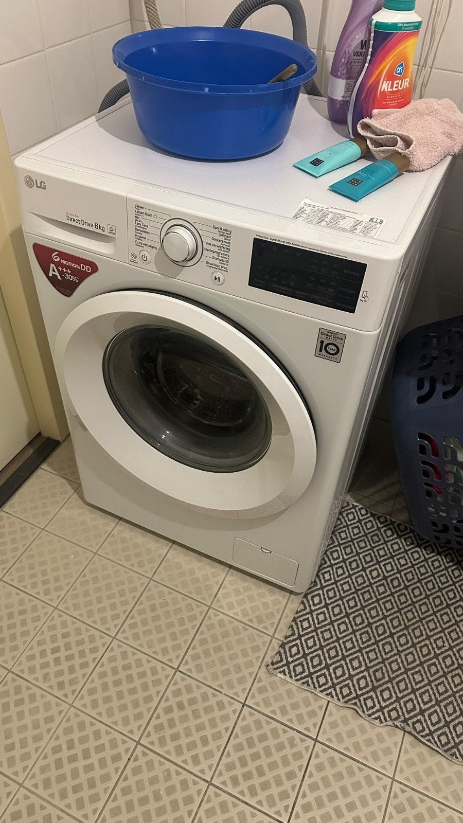 LG A+++ 8kg Direct Drive Wasmachine, Ophalen, 8 tot 10 kg, Zo goed als nieuw, 85 tot 90 cm