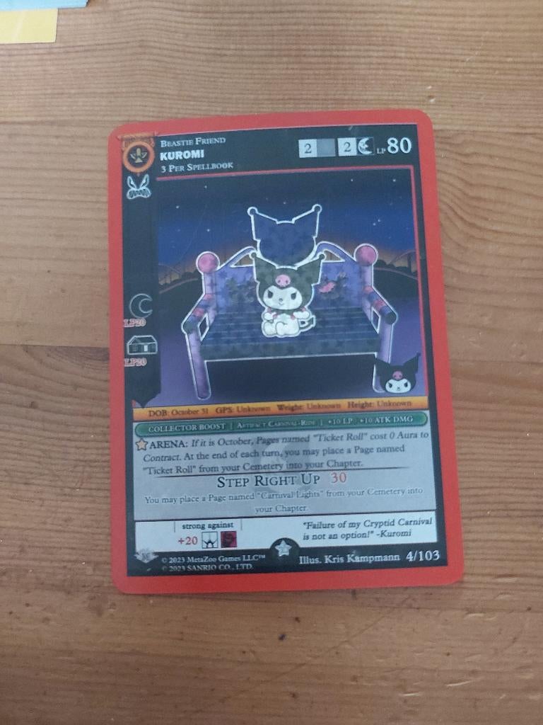 Metazoo kuromi kaart 4 (4/103), Ophalen of Verzenden, Nieuw, Losse kaart, Foil