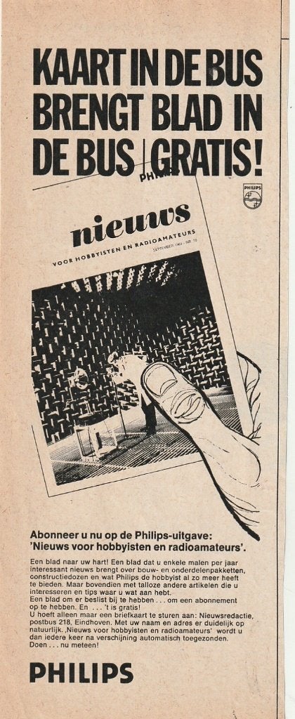 Retro reclame 1970 Philips abonneer je op hun blad, Verzenden, Overige typen