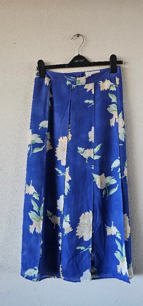 Blauwe bloemenprint rok van un jour ailleur maat 38 (17325), Maat 38/40 (M), Blauw, Ophalen of Verzenden, Zo goed als nieuw
