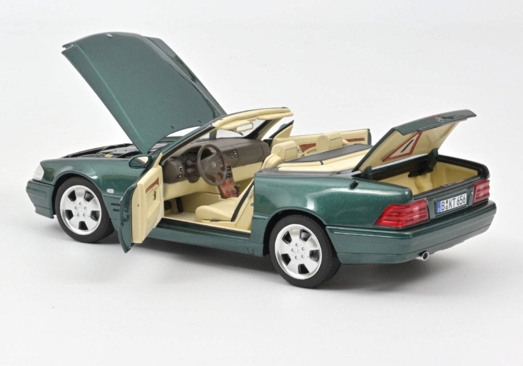Mercedes Benz SL 500 1999 Groen met. 1/18 NOREV ref. 183753, Hobby en Vrije tijd, Verzenden, Nieuw, Auto, Norev