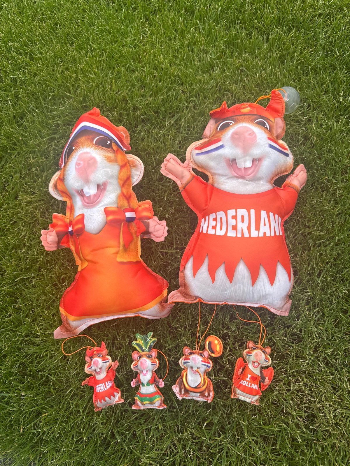 Oranje Hamsters: Groot en Klein, Compleet Set, Ophalen, Zo goed als nieuw, Versiering, Oranje of Koningsdag