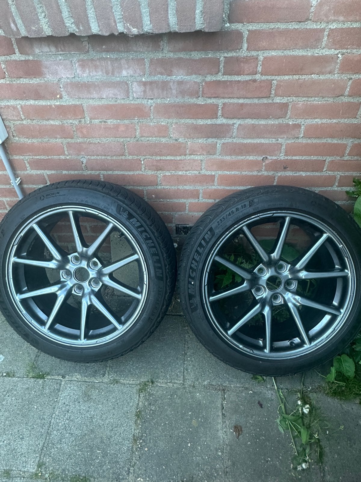 2 stuks tesla velgen met banden, Auto diversen, Wieldoppen, Ophalen of Verzenden