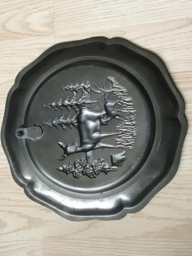Tin sierbord herten in bos, Antiek en Kunst, Ophalen of Verzenden