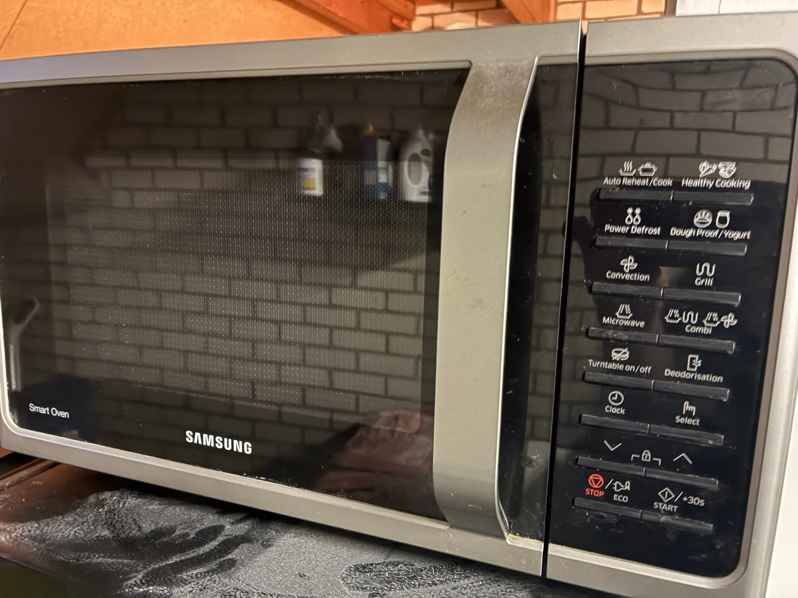 Samsung Smart Oven Combimagnetron cv - Zo goed als nieuw, Ophalen, Combimagnetron, Zo goed als nieuw, Draaiplateau