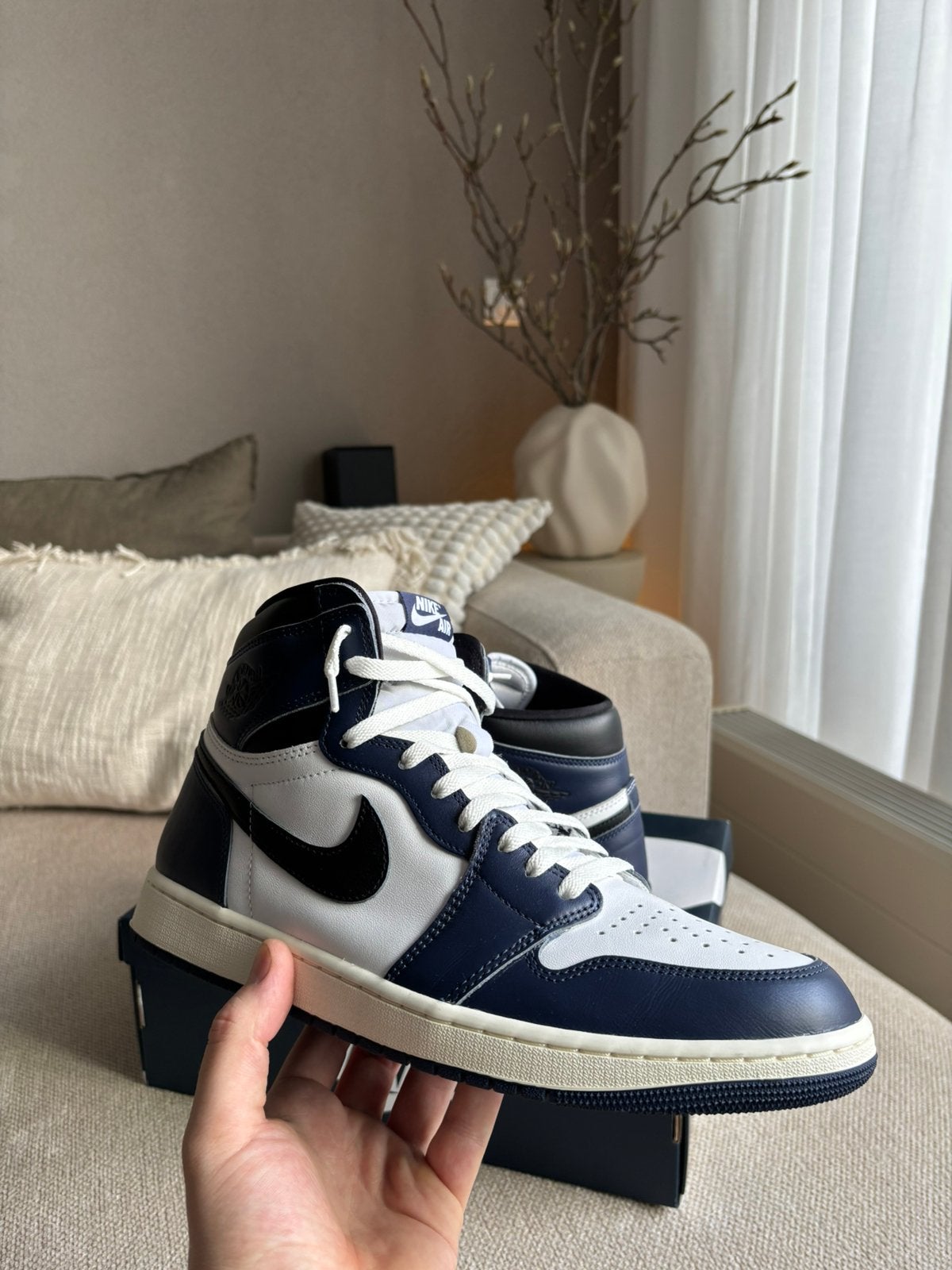 Air Jordan 1 Retro High OG 'Midnight Navy', Kleding | Heren, Schoenen, Ophalen of Verzenden, Zo goed als nieuw, Blauw