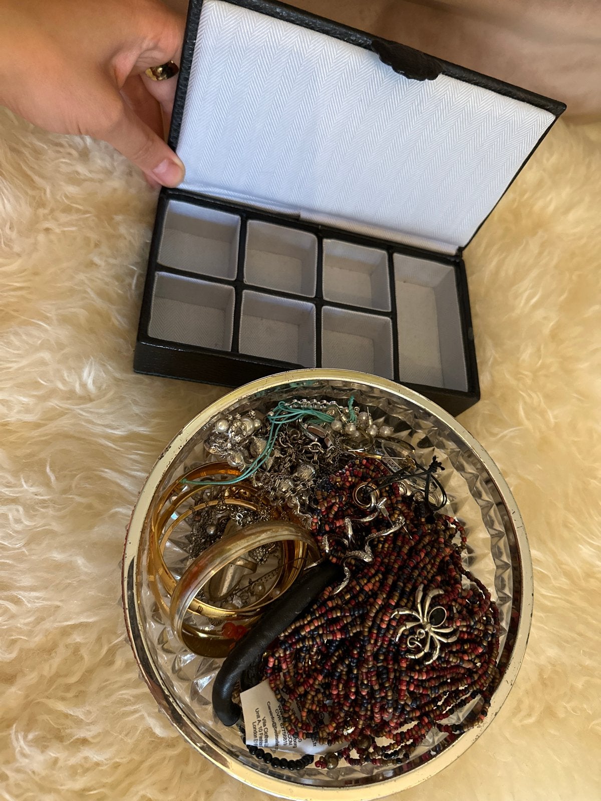 Sieraden box met diverse sieraden, Ophalen of Verzenden, Gebruikt