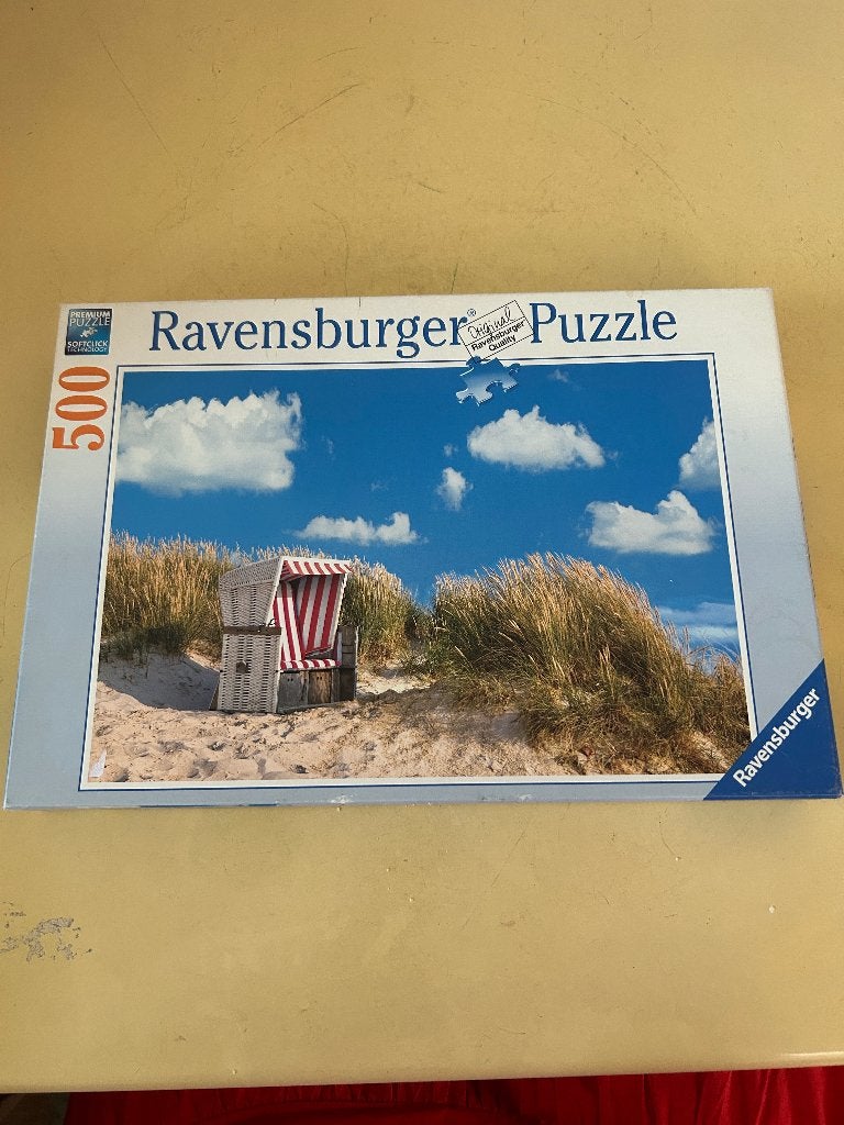 Ravensburger Puzzel 500 - Eenzame Strandstoel in Duinen, Ophalen of Verzenden, 500 t/m 1500 stukjes, Gebruikt, Legpuzzel