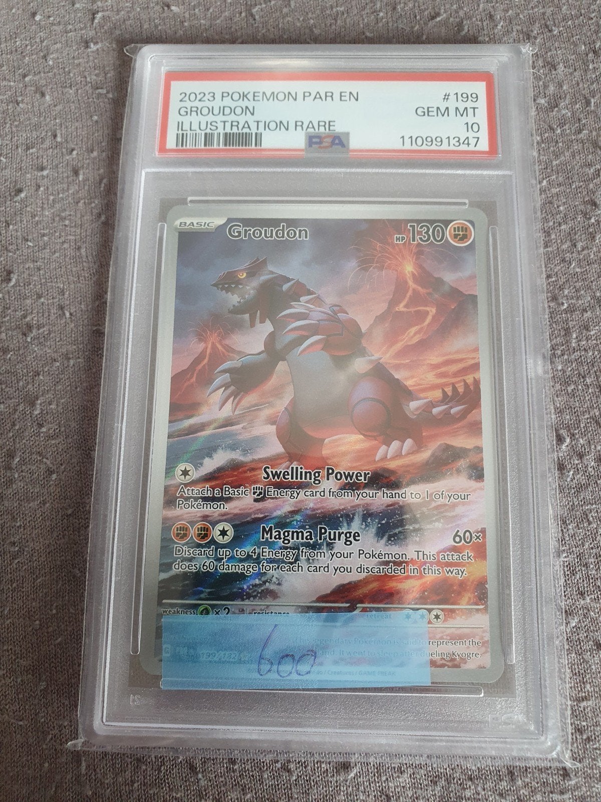 Groudon 2023 Pokemon Kaart PSA 10 GEM MT, Ophalen of Verzenden, Nieuw, Losse kaart, Foil