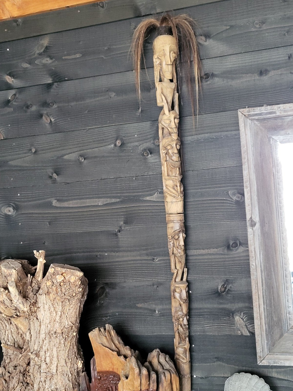 Gedetailleerde Afrikaanse Totempaal - Handgesneden Hout, Antiek en Kunst, Kunst | Niet-Westerse kunst, Ophalen of Verzenden