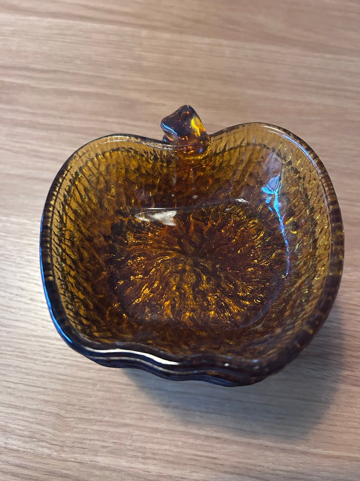 Set van 5 vintage amberkleurige glazen schaaltjes, Ophalen of Verzenden