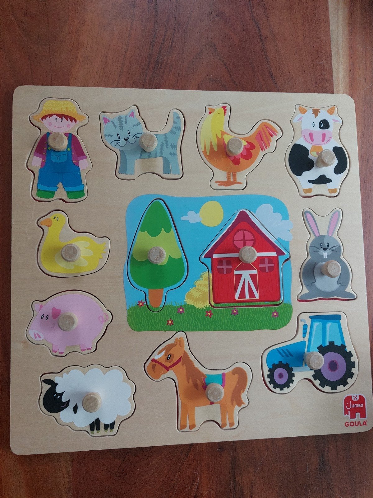 Jumbo Goula Boerderij Dieren Puzzel met Knoppen, Ophalen, Zo goed als nieuw, Overige typen