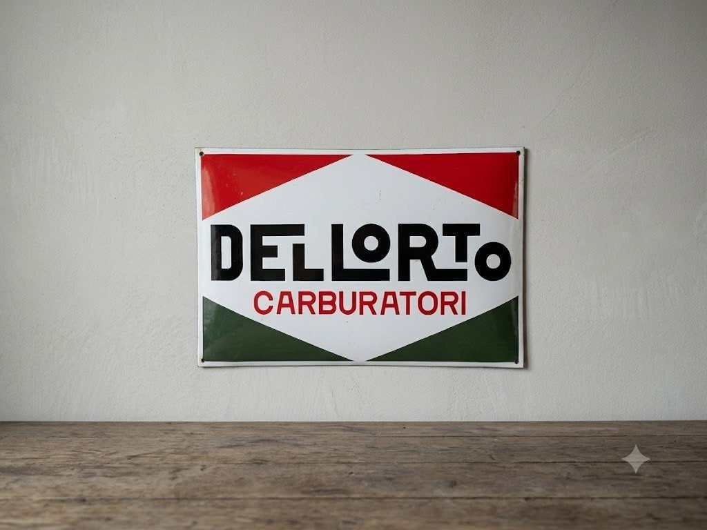 Origineel Dell’Orto Emaille Reclamebord 40x60 cm, Antiek en Kunst, Ophalen of Verzenden