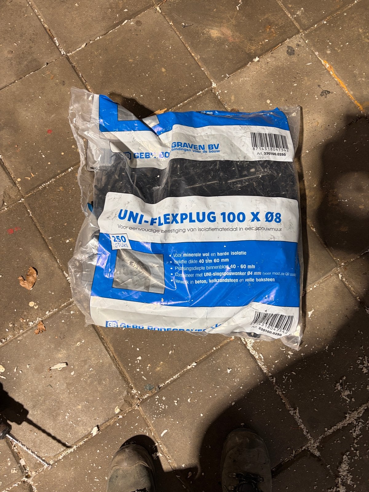 Uni Flexplug 100x0,8 - 250 stuks isolatiepluggen, Ophalen, Nieuw, 100 tot 250 mm, Pluggen