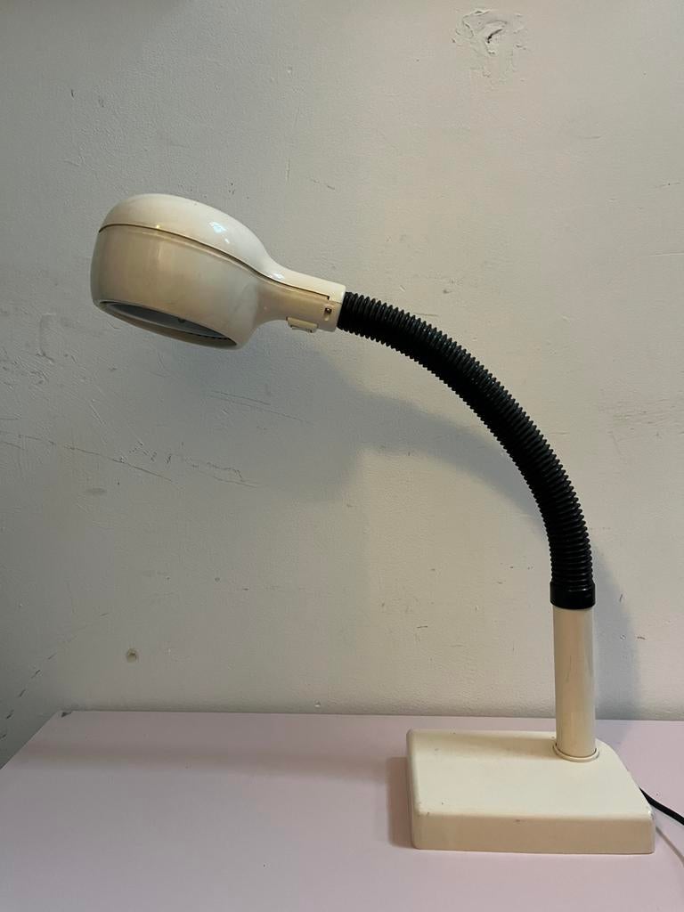 vintage design Italiaans Tafellamp Emmedi beige kunststof, Ophalen of Verzenden, Zo goed als nieuw